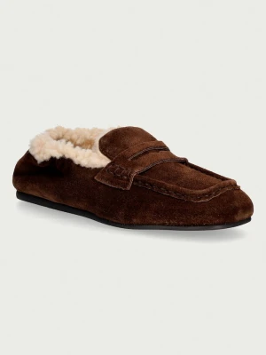Posa loafersy damskie zamszowe Penny Loafer brązowy