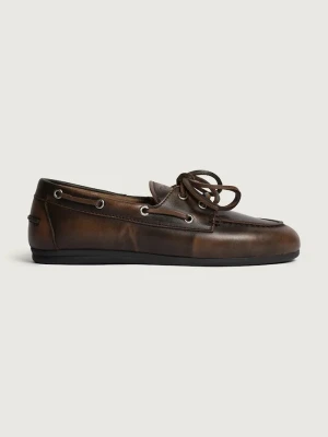 Posa mokasyny damskie zamszowe Boat Loafer brązowy