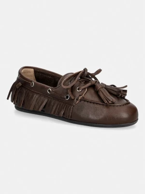 Posa mokasyny damskie zamszowe Boat Loafer Native Tassel brązowy