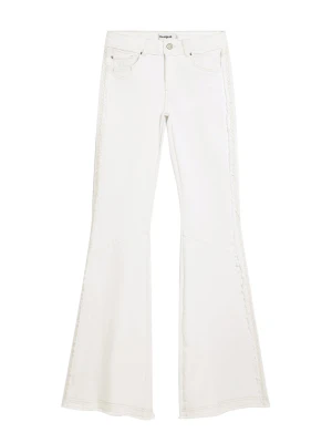 Postrzępione dżinsowe spodnie z rozszerzanymi nogawkami Desigual