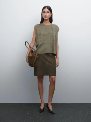 Postrzępiony Top Z Ozdobnej Tkaniny - Zielony - - Massimo Dutti - Kobieta