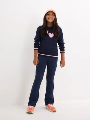 Poszerzane spodnie z dżerseju ze szczotkowaną spodnią stroną bonprix