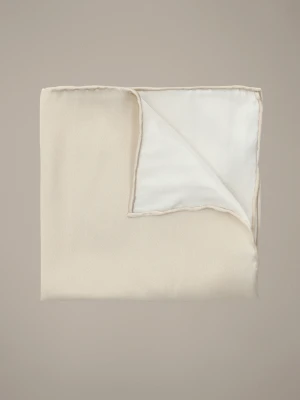 Poszetka Beżowa Jedwabna Gładka Lancerto