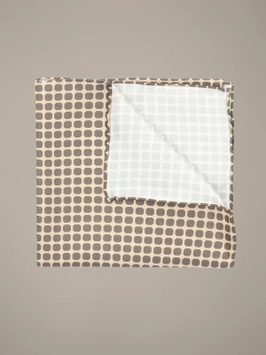 Poszetka Beżowa Jedwabna Wzór Geometryczny Lancerto