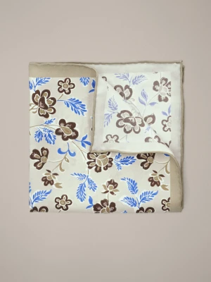 Poszetka Beżowa Jedwabna Wzór Lancerto