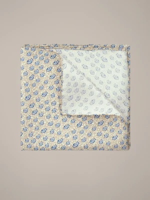 Poszetka Beżowa Jedwabna Wzór Rybi Lancerto