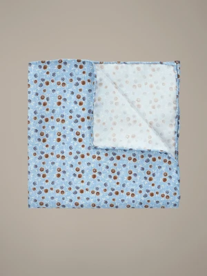 Poszetka Błękitna Jedwabna Wzór Lancerto