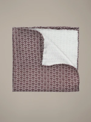 Poszetka Brązowa Jedwabna Wzór Lancerto