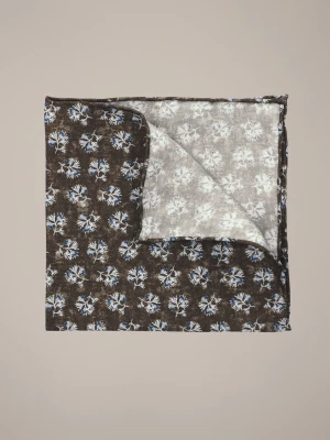 Poszetka Brązowa Jedwabna Wzór Lancerto