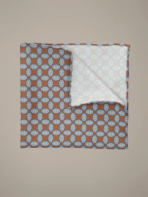 Poszetka Brązowa Jedwabna Wzór Lancerto