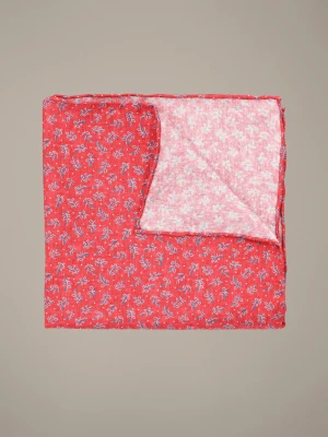 Poszetka Czerwona Jedwabna w Kwiaty Lancerto