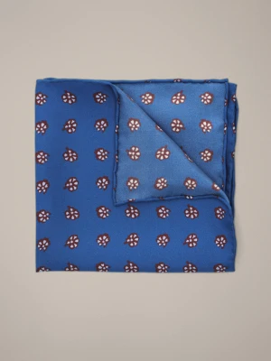 Poszetka Granatowa Jedwabna Wzór Lancerto