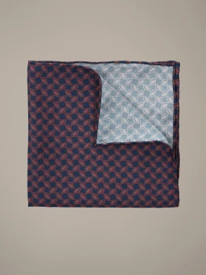 Poszetka Granatowa Jedwabna Wzór Lancerto