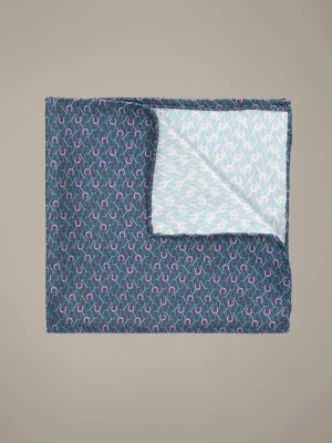 Poszetka Granatowa Jedwabna Wzór Lancerto