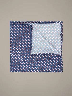 Poszetka Granatowa Jedwabna Wzór Lancerto