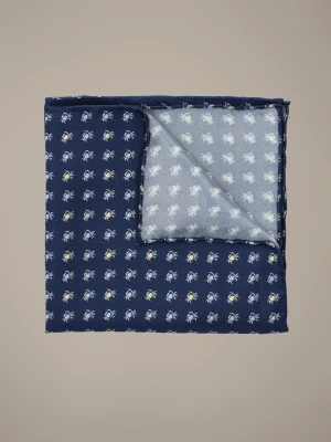 Poszetka Granatowa Jedwabna Wzór Lancerto