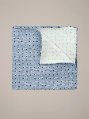 Poszetka Jasnoniebieska Jedwabna Wzór Geometryczny Lancerto