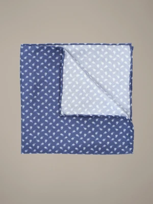 Poszetka Jedwabna Niebieska w Kwiaty Lancerto