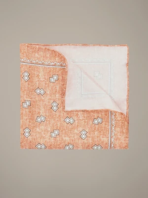 Poszetka Jedwabna Pomarańczowa Wzór Lancerto