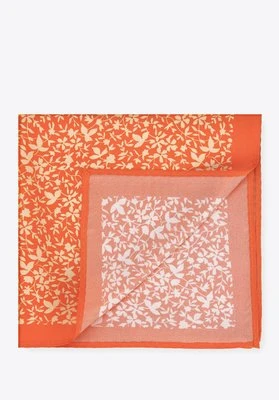 Poszetka jedwabna we wzory pomarańczowo-żółta Wittchen