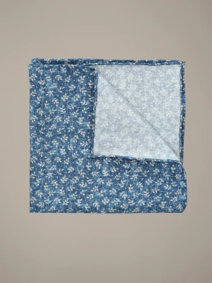 Poszetka Niebieska Jedwabna w Liście Lancerto