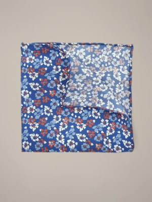 Poszetka Niebieska Jedwabna Wzór Lancerto