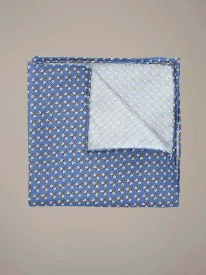 Poszetka Niebieska Jedwabna Wzór Lancerto