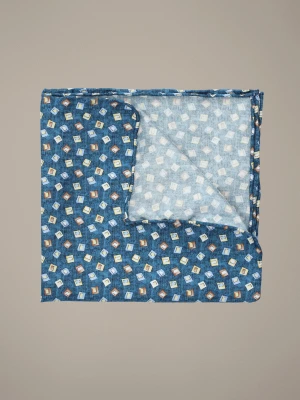 Poszetka Niebieska Jedwabna Wzór Lancerto