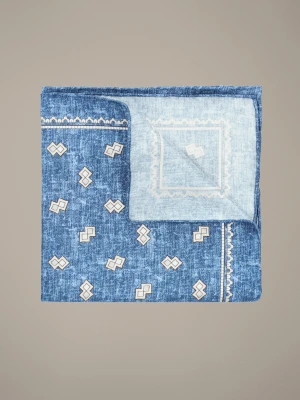 Poszetka Niebieska Jedwabna Wzór Lancerto