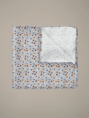 Poszetka Szara Jedwabna w Kwiaty Lancerto