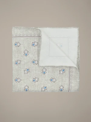 Poszetka Szara Jedwabna Wzór Lancerto