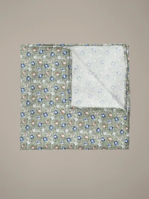 Poszetka Zielona Jedwabna Wzór Lancerto