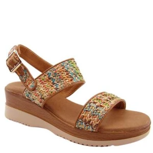 Potocki 45302 damskie sandały na koturnie multicolor