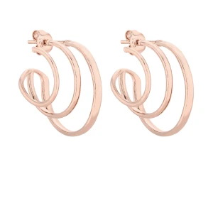 Potrójne kolczyki z różowego złota SOTHO