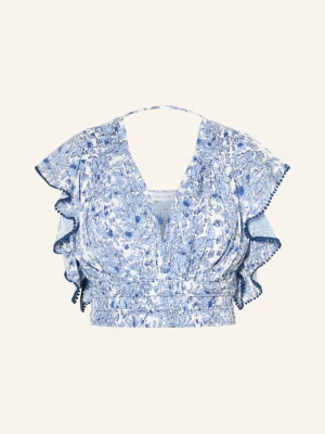 Poupette St Barth Krótki Top Pearl Z Falbanami blau