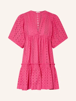 Poupette St Barth Sukienka Plażowa Aria Z Ozdobnymi Perełkami pink