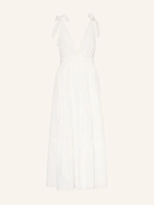 Poupette St Barth Sukienka Plażowa Perla Z Koronką weiss