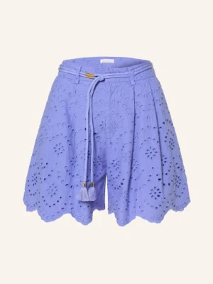 Poupette St Barth Szorty Chantal Z Koronki Ażurowej blau