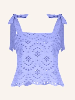 Poupette St Barth Top Noa Z Dzianiny Z Dziurkami blau