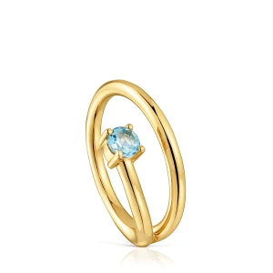 Powlekany 18-Karatowym Złotem Pierścionek Z Topazem Tous Lio - Tous Rozmiar
