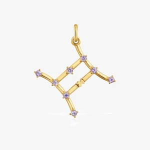 Powlekany 18-Karatowym Złotem Wisiorek Z Bliźniętami I Tanzanitem Tous Zodiaco - Tous Rozmiar