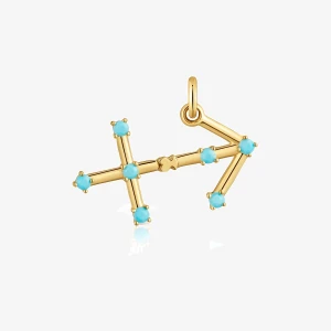 Powlekany 18-Karatowym Złotem Wisiorek Ze Strzelcem I Turkusem Tous Zodiaco - Tous