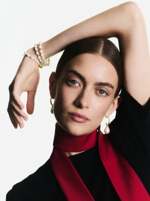 Pozłacana bransoletka z pereł naturalnych TARANKO