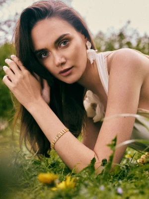 Pozłacana bransoletka ze szklanych kryształków TARANKO