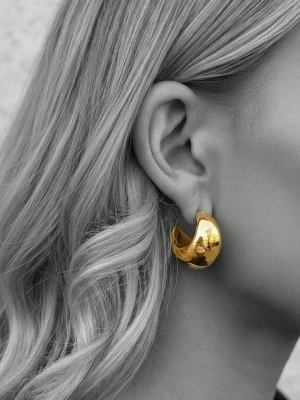 Pozłacane kolczyki Grande Lune - rzeźbiarska forma Bohm Paris