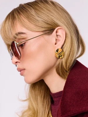 Pozłacane kolczyki o nieregularnym kształcie TARANKO