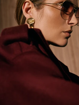 Pozłacane kolczyki o nieregularnym kształcie TARANKO