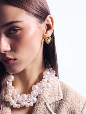 Pozłacane kolczyki w kształcie róż TARANKO