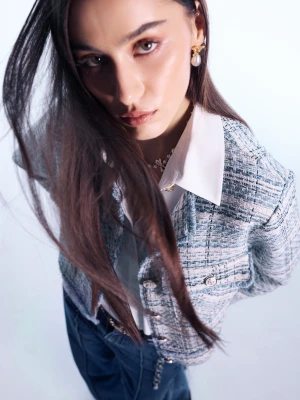 Pozłacane kolczyki z kokardkami i perłami TARANKO