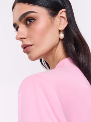 Pozłacane kolczyki z naturalną perłą TARANKO